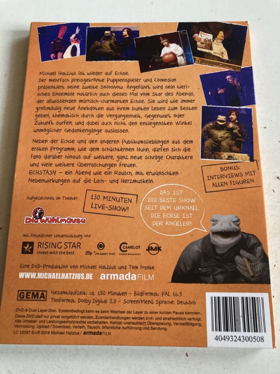 Tutti i DVDs: Michael Hatzius: Echstasy  +  Die Echse & Freunde  2-DVD‘s – Usato da St.Galllen venduto da elkaphone 6