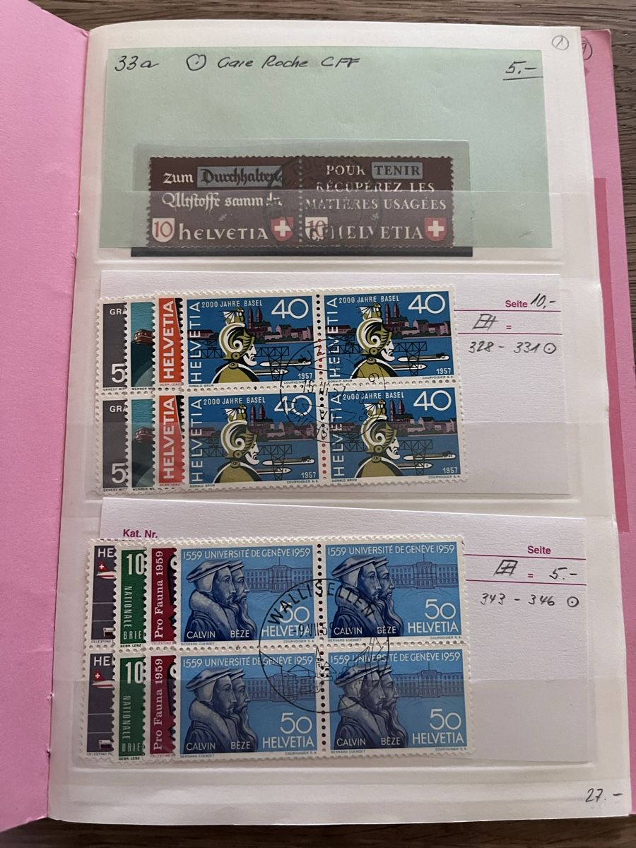 Tutti i francobolli: Briefmarken Auswahlheft Viererblocks CH – Usato da Römerswil LU venduto da manuscha_ 1