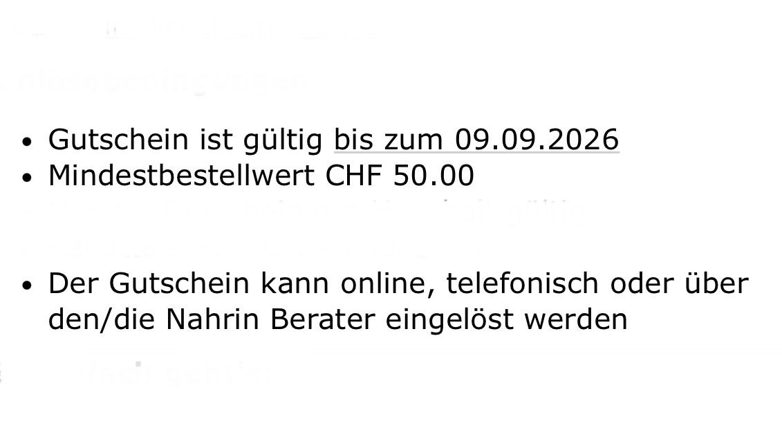 Buoni: Nahrin 15% Rabatt Gutschein – Nuovo e nell'imballaggio originale da Zürich venduto da Marcel_2202 1