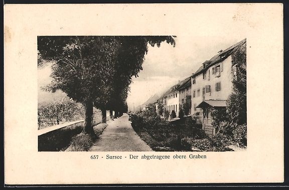 Cartoline postali: AK Sursee, Der abgetragene obere Graben – Usato da Berlin venduto da bartko-reher
