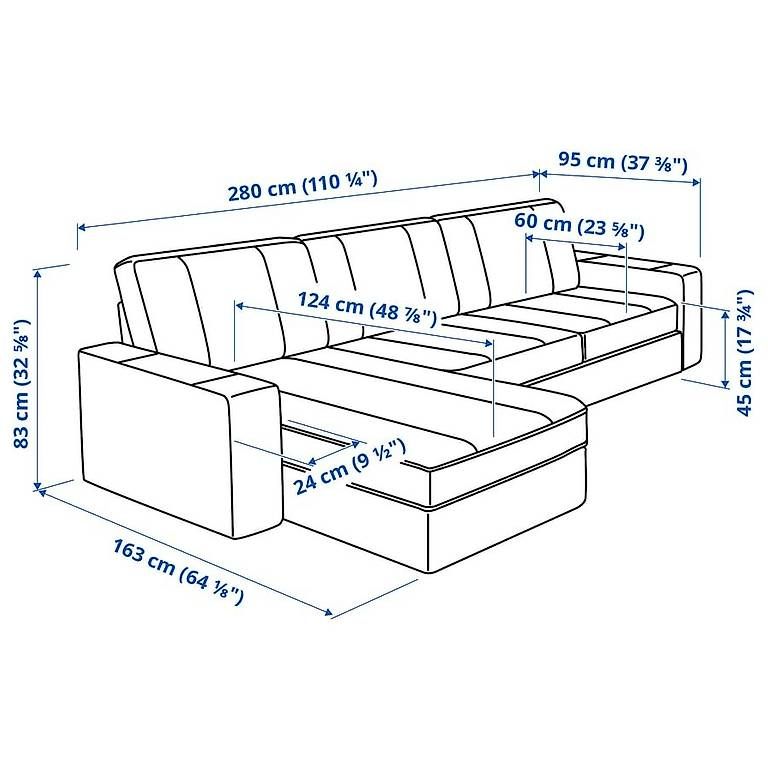 Ikea Divani: Kivik Sofa mit Récamiere - schwarzes Leder – Usato da Balsthal venduto da YBo98 3