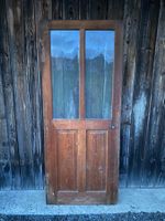 Alte Holztüre mit Glas, 203.5 x 84 cm, Vintage
