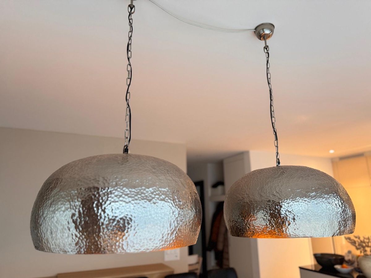 Pfister Lampade: Deckenlampen / Hängelampen aus Eisen - Silber – Usato da Wettingen venduto da fapppio28