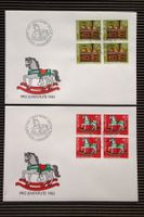 1983 4 FDC mit Viererblöcken Kinderspielzeuge