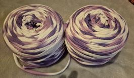 T-shirt-Garn Violett Weiss Lila 2 Stück