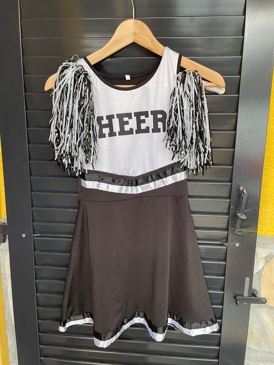 Cheerleader Kleid Gr. 128 Für Mädchen – Rot-weiß-blau, Elastisches Faschingskostüm Ohne Zubehör