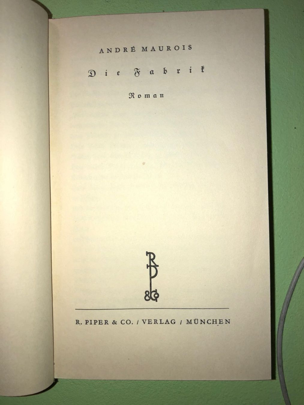 Libri: André Maurois: Die Fabrik – Usato da Zürich venduto da allp 3