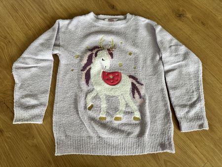 kuschliger Pullover mit Einhorn Motiv Gr. 122