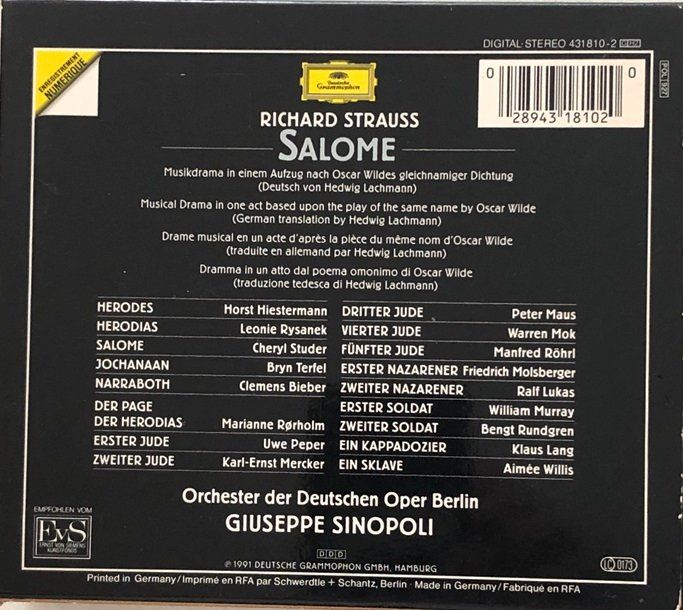 CDs: Strauss - Salome (Studer/Terfel, Sinopoli) – Gebraucht aus Grüningen von azulblanco 1
