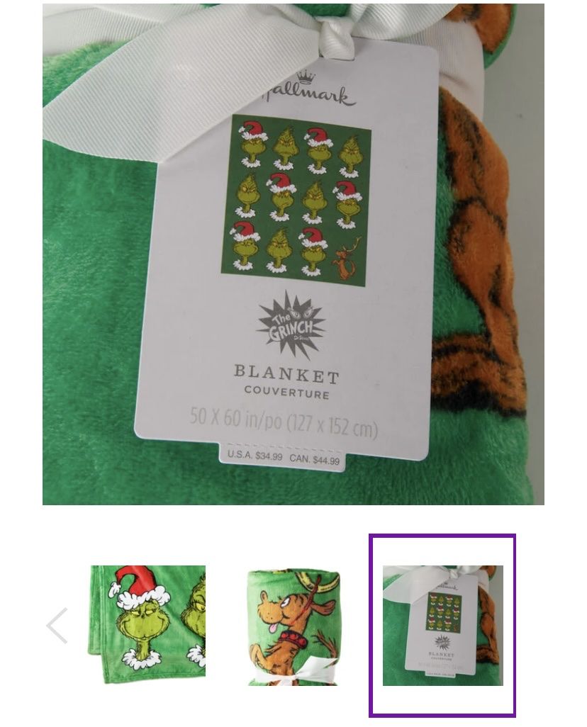 Decken: Hallmark Dr. Seuss The Grinch Throw Blanket – Neu und originalverpackt aus Buttikon SZ von Maxwelltime