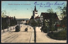 Basel, Steinenring mit Pauluskirche und 