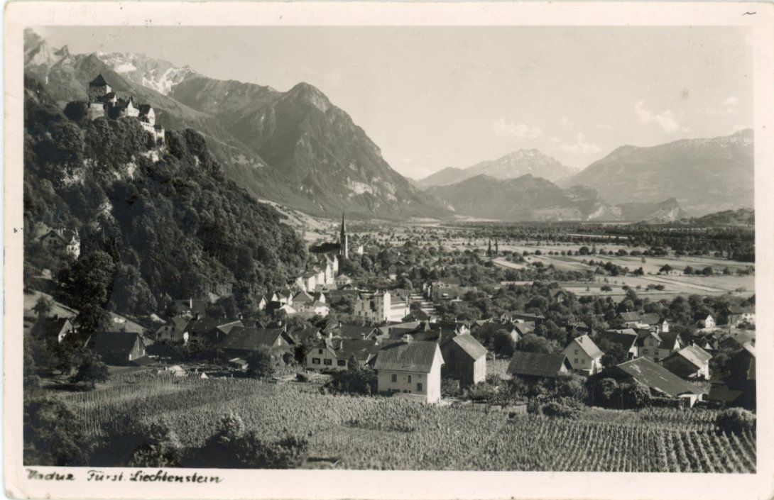 Cartoline postali: Vaduz   FL        um  1950 – Usato da Brig venduto da Valcards54