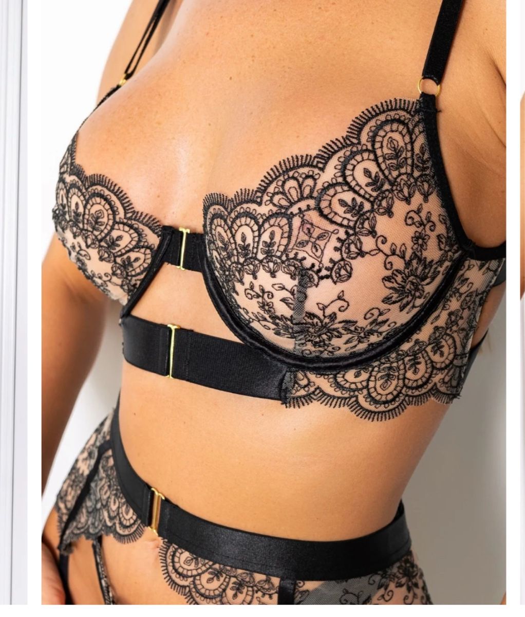 Altra biancheria intima: Schwarzes Dessous-Set mit Spitze, Grösse L-NEU! – Nuovo e nell'imballaggio originale da Güttingen venduto da Annuschka17 3