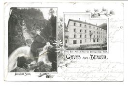 Gruss aus Bergün (GR) 2 Bilder Hotel Piz Aela & Post - 1898