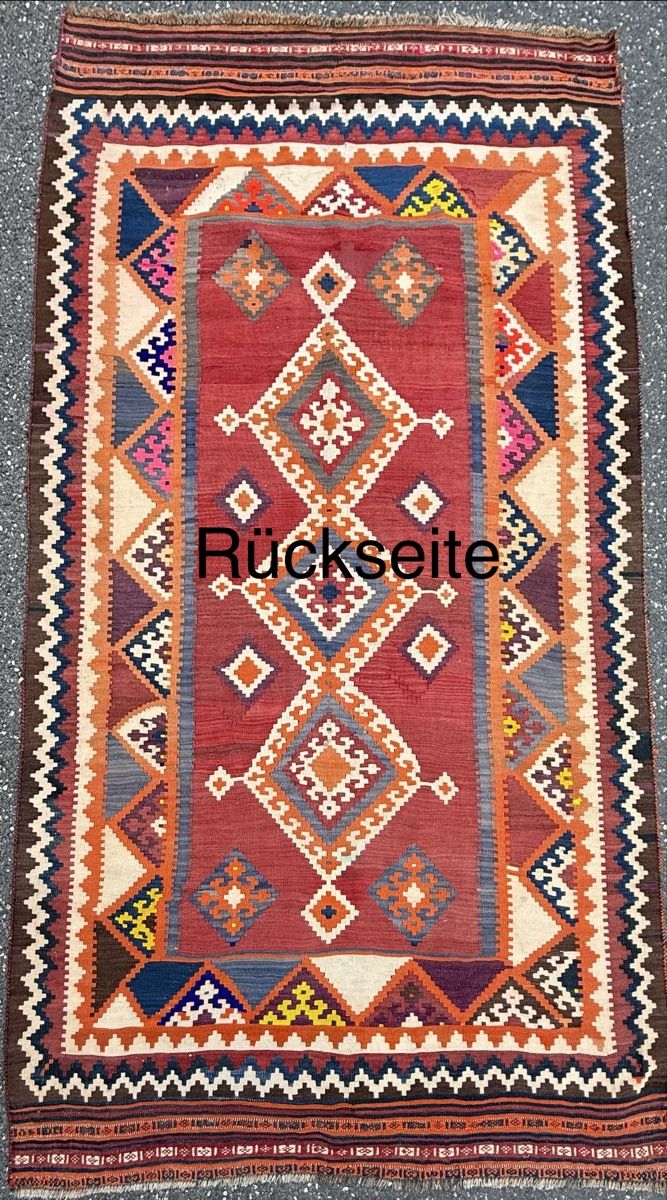 Kelim Tappeti: Handgewebter Perserteppich.( Kelim) 270x148cm, – Usato da Büron venduto da Filadefia-888 3