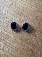 Elegante vintage Ohrclips mit schwarzem Stein