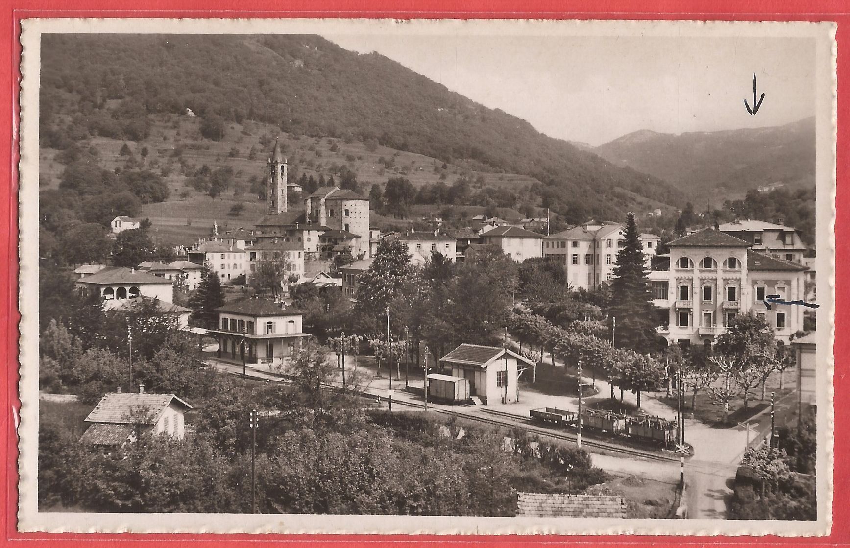 Cartoline postali: Tesserete mit Bahnhof - 1950 – Usato da Fislisbach venduto da Porano
