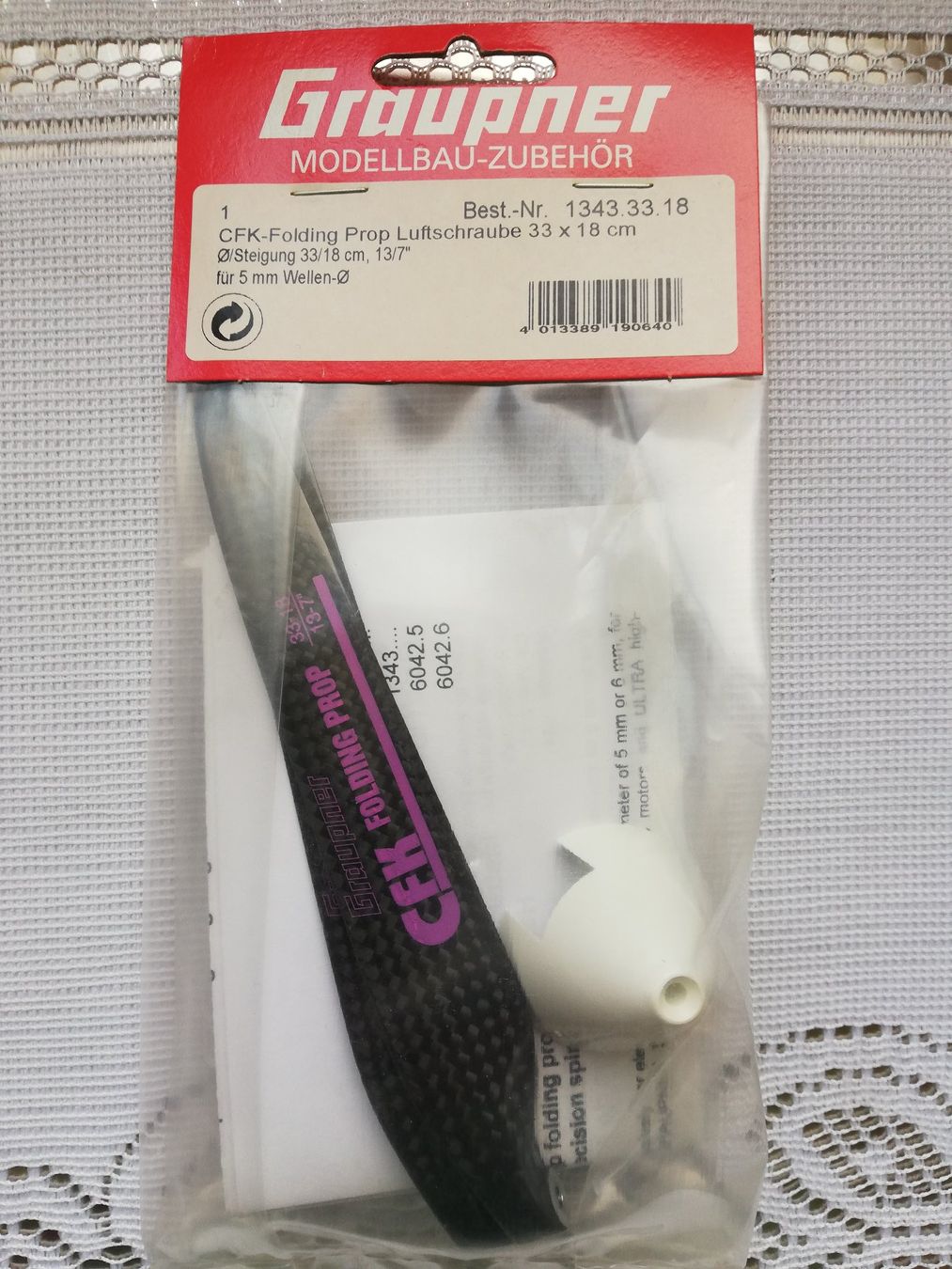 Graupner Modellismo RC: Graupner CFK-Folding Prop Klapp-Propeller-Set 13x7 – Nuovo e nell'imballaggio originale da Flüh venduto da AMS-Modellbau