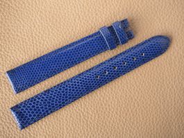 Leder-Uhrenband Eidechsen-Präg NOS 16mm blau 16x14 extralang
