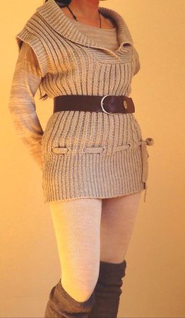 warmes kuschelig graue Gilet Pull Promod mit Mohair