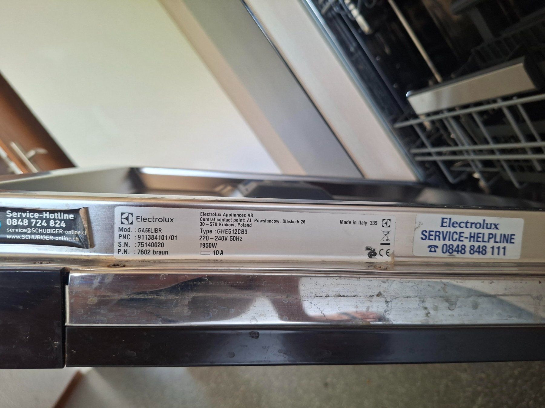 Electrolux Lavastoviglie: Geschirrspüler Electrolux GA55LIBR gebraucht – Usato da Zürich venduto da Belsito 1