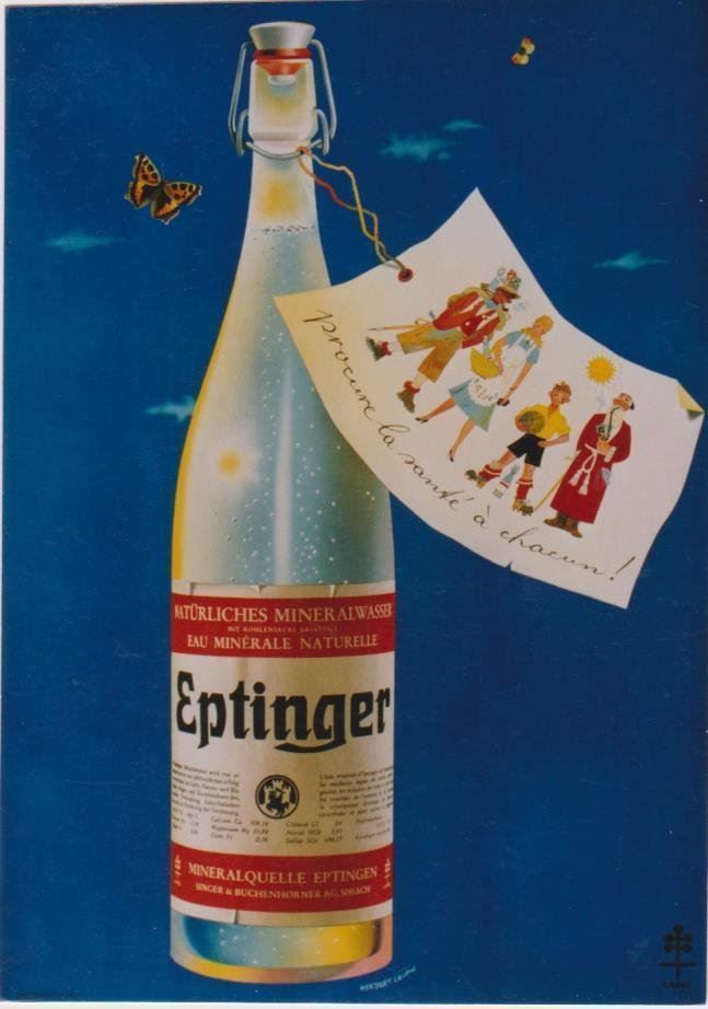 Foto & Immagini: EPTINGER MINERALWASSER 1942 Original Plakat – Usato da Blonay venduto da postercollection