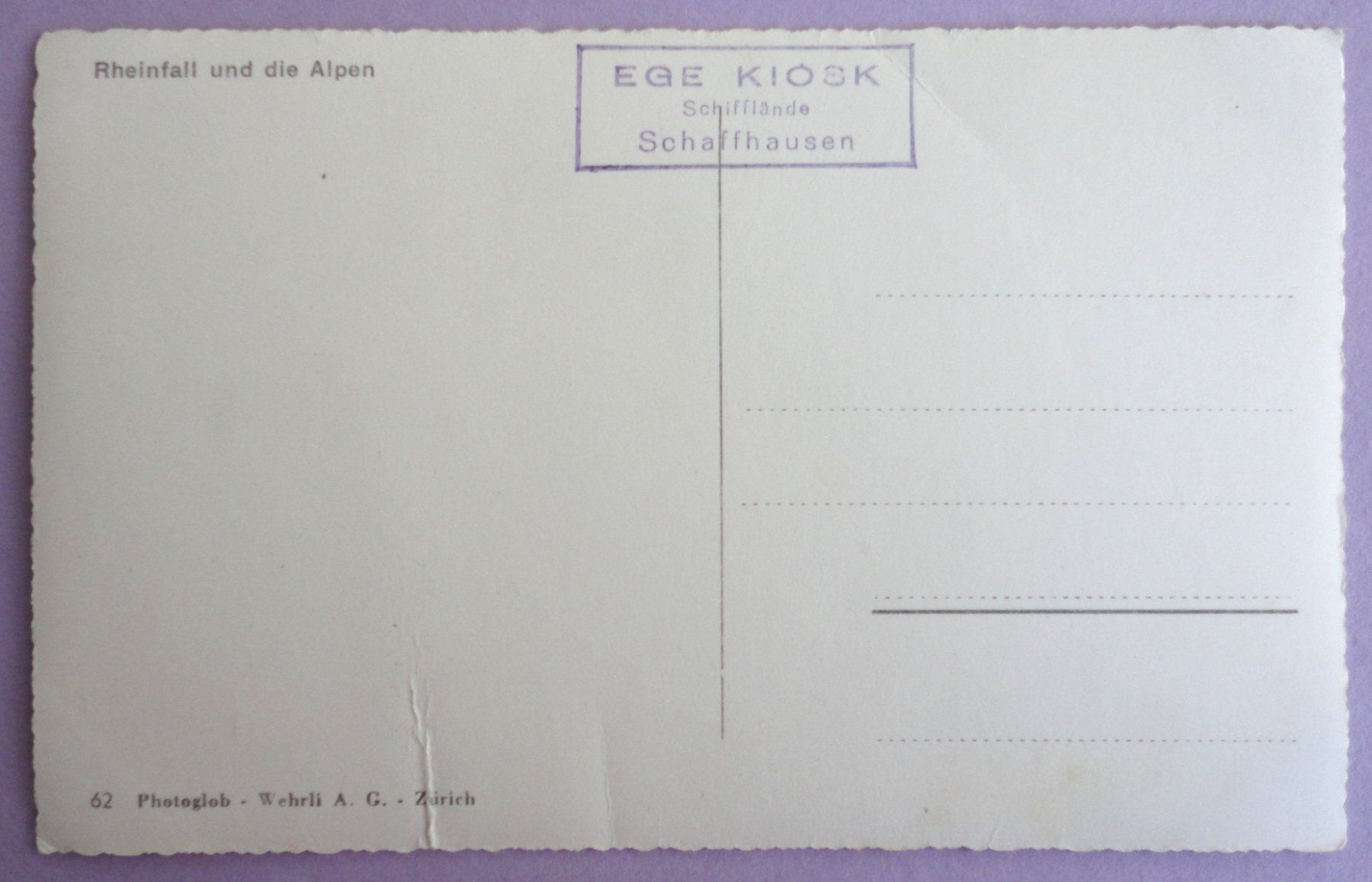 Cartoline postali: Rheinfall und die Alpen – Difettoso da Fétigny venduto da Billy2miny 1