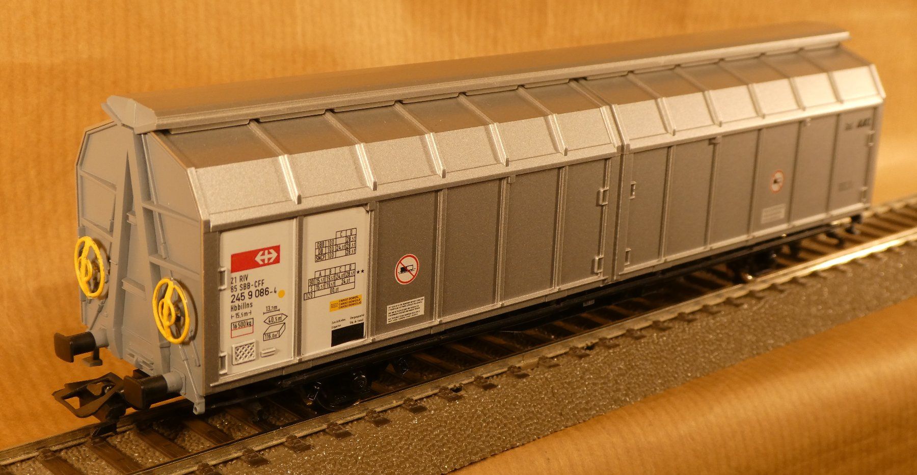 Roco Modellini di ferrovie: Roco 46945 SBB AAE Schiebewandwagen Hbillns – Nuovo (secondo la descrizione) da Muri b. Bern venduto da Malagueno 2