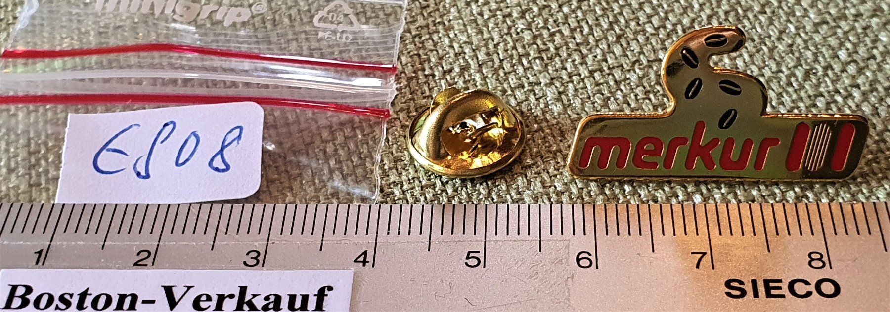Pins: E808 - Pin Mondo - Merkur Kaffeebohnen – Gebraucht aus Reinach BL von Boston-Verkauf 2