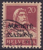 Dienstmarke SDN SBK-Nr. 3 (Tellbrustbild 1922) gestempelt
