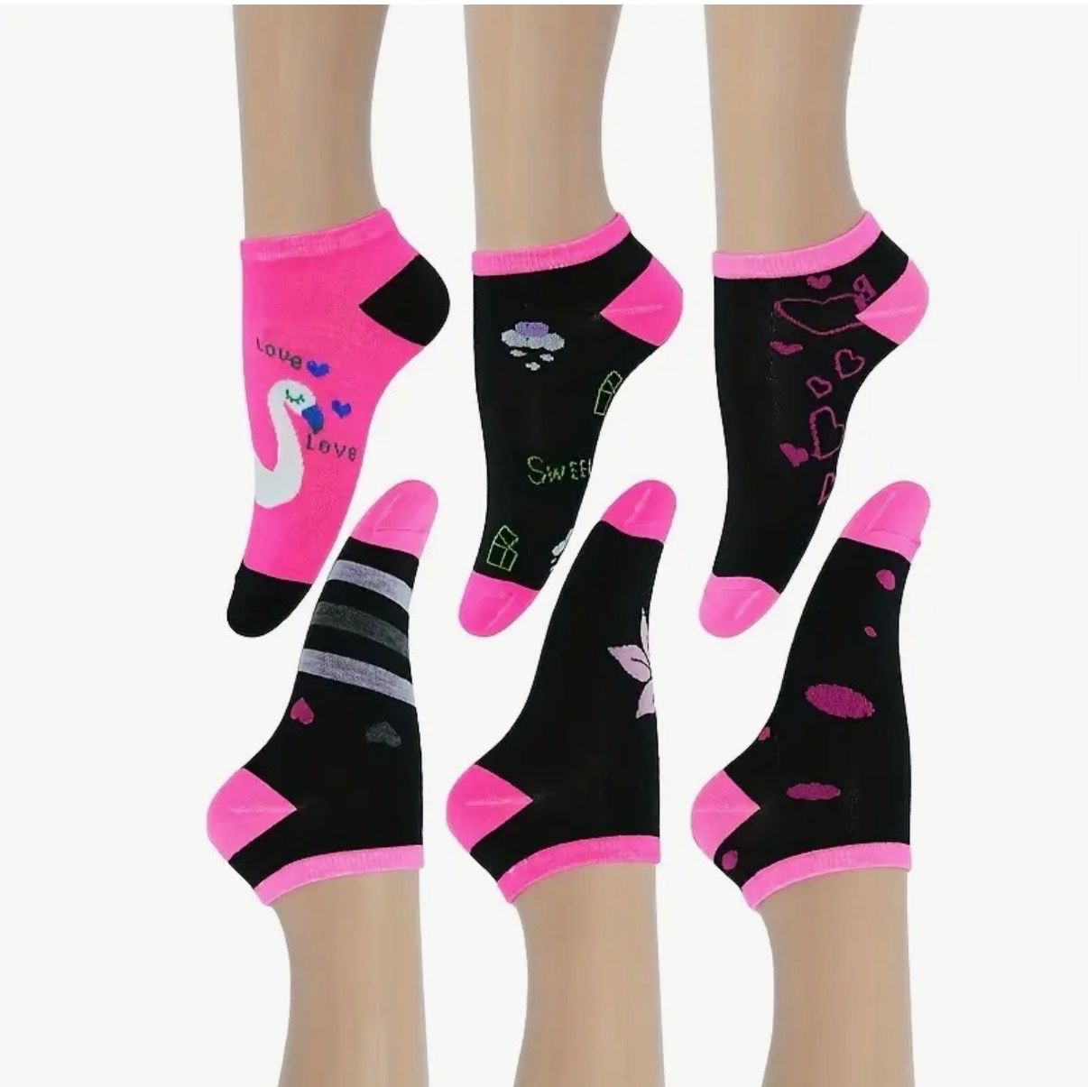 Socken: 6 x Sneaker-Socken-verschiedene Motive- Einheitsgrösse 36-40 – Neu und originalverpackt aus Teufenthal AG von MeineSchatztruhe 1