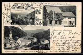 AK Fischingen, Gasthaus und Metzgerei zum Ochsen, Kirche und