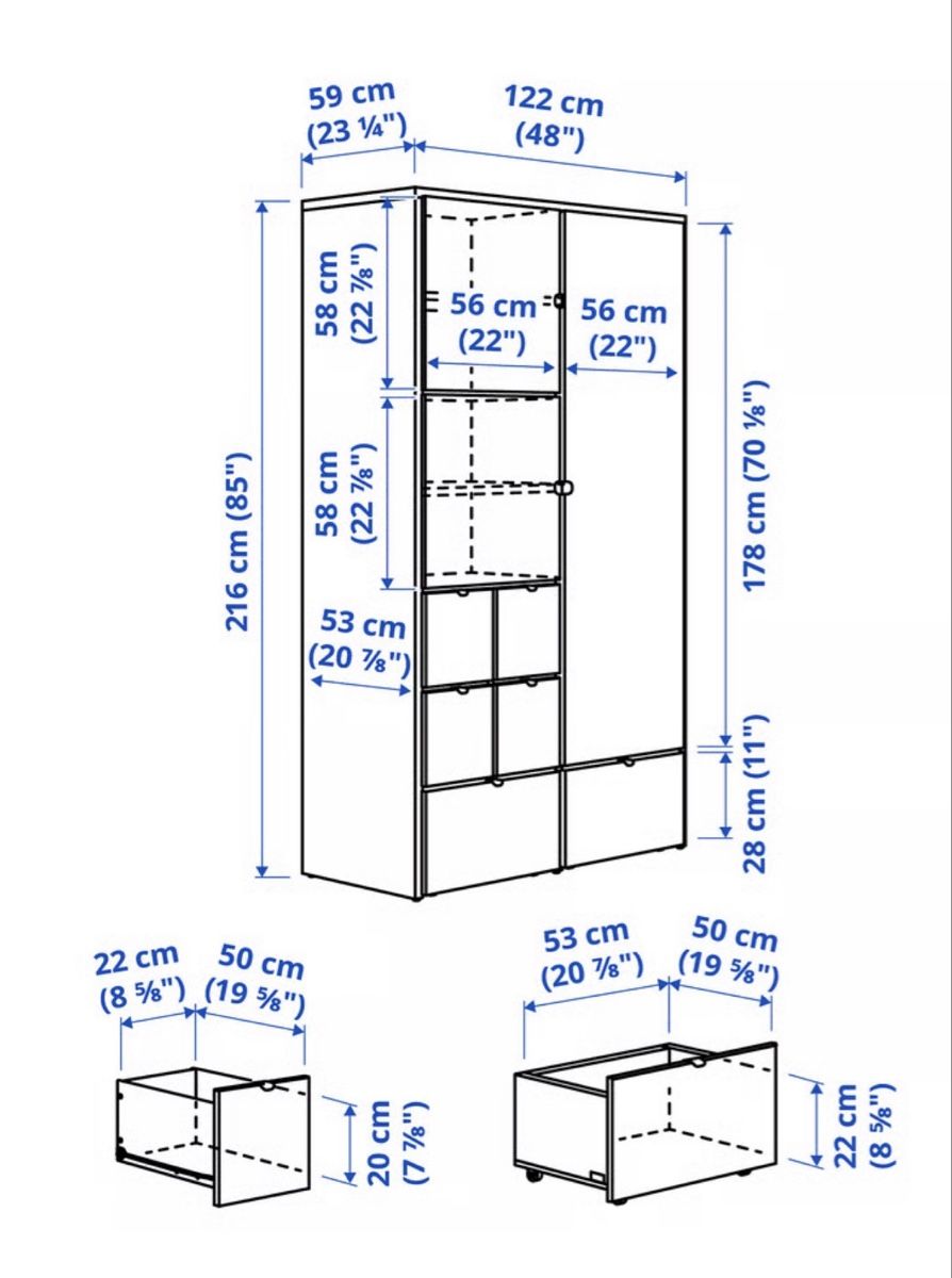Ikea Armadi: VISTHUS Wardrobe, 122x59x216 cm – Usato da Dübendorf venduto da kat_yx9r 3