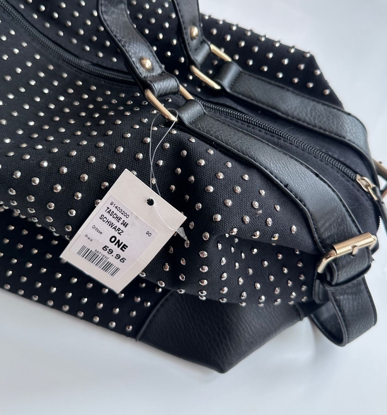 Taschen für Damen: NEU Nieten Handtasche schwarz 50% – Neu und originalverpackt aus Rickenbach b. Wil von sunneschii_ 1