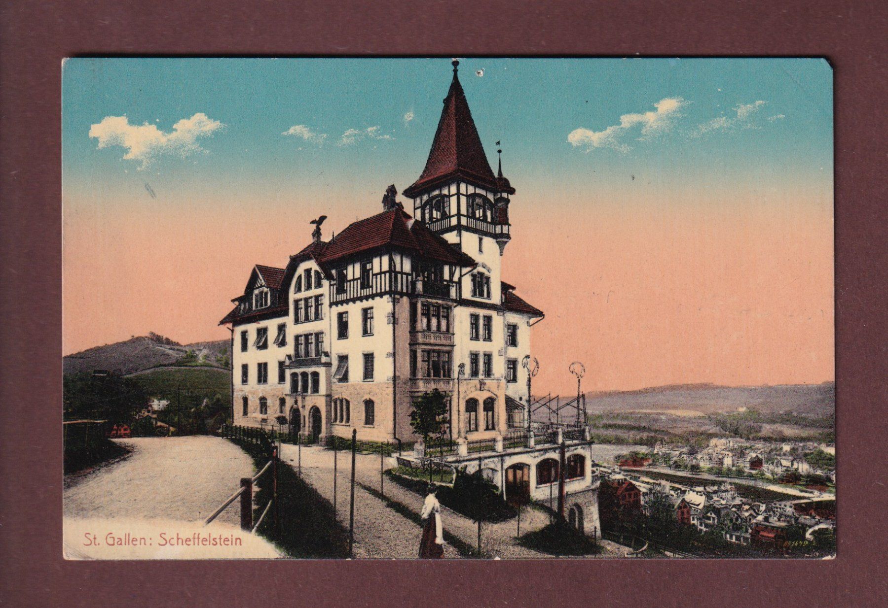 Cartoline postali: ST. GALLEN - Scheffelstein - 1910 // kleines Loch // – Usato da Pully venduto da nicecards
