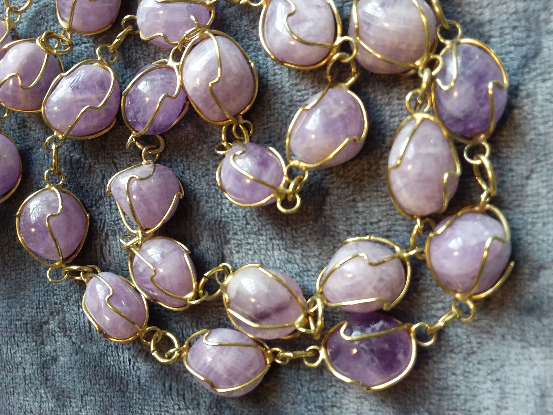 Catenine: Amethyst Kette, Lila, Echt, goldig gefasst – Usato da Zürich venduto da helsan 7