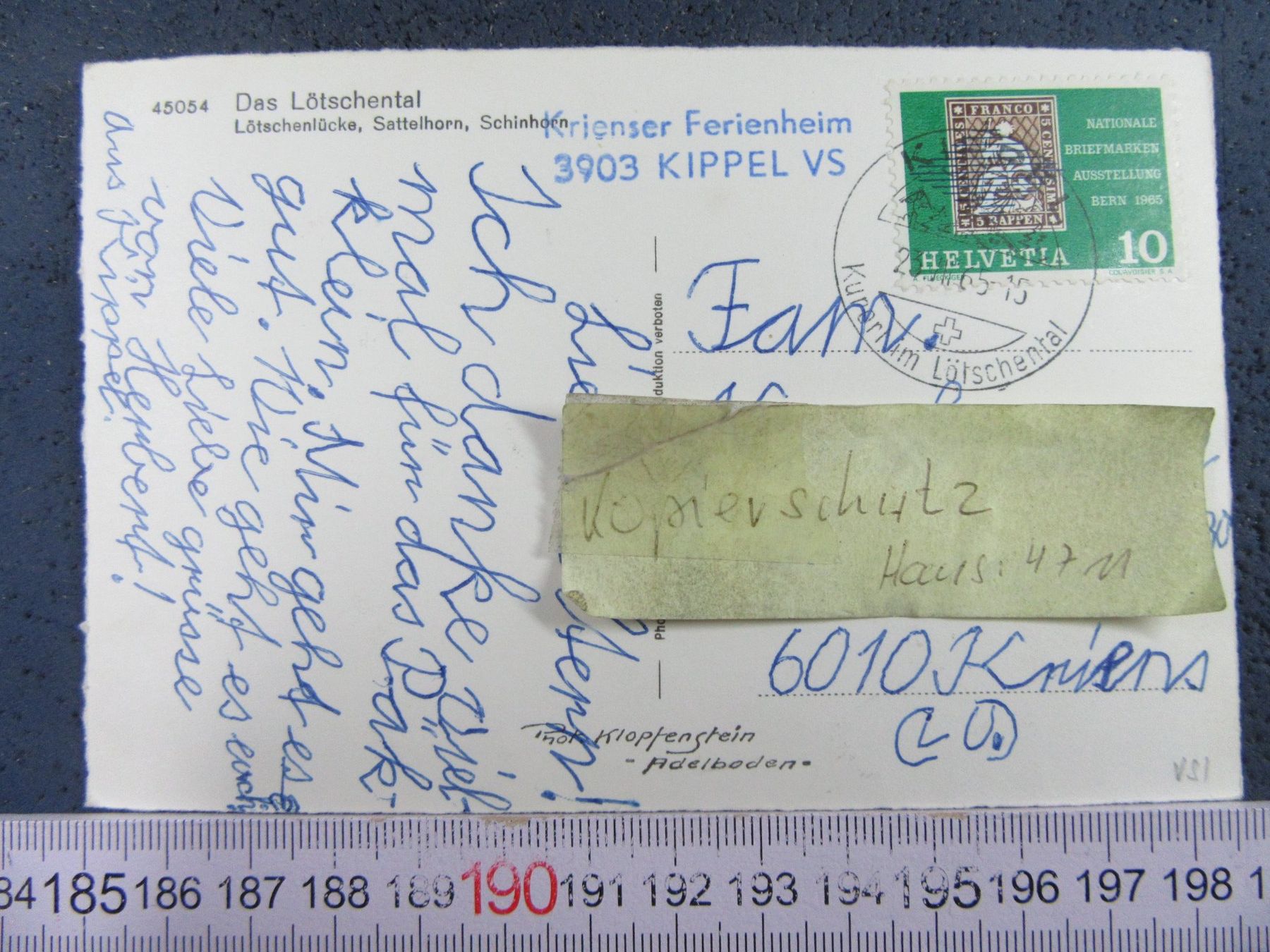 Cartoline postali: DAS LÖTSCHENTAL 1965 VS AK KIPPEL FERDEN – Usato da Ettingen venduto da Hausi4711 2