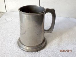 Humpen, 95% Zinn, Glasboden, Pokal, Schützenkönig 1959