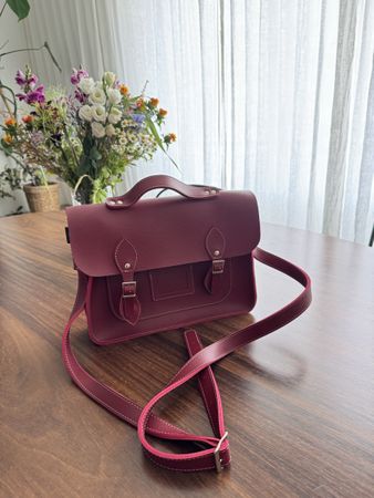 Rote Ledertasche 100% Echtleder (insp Cambridge Satchel)