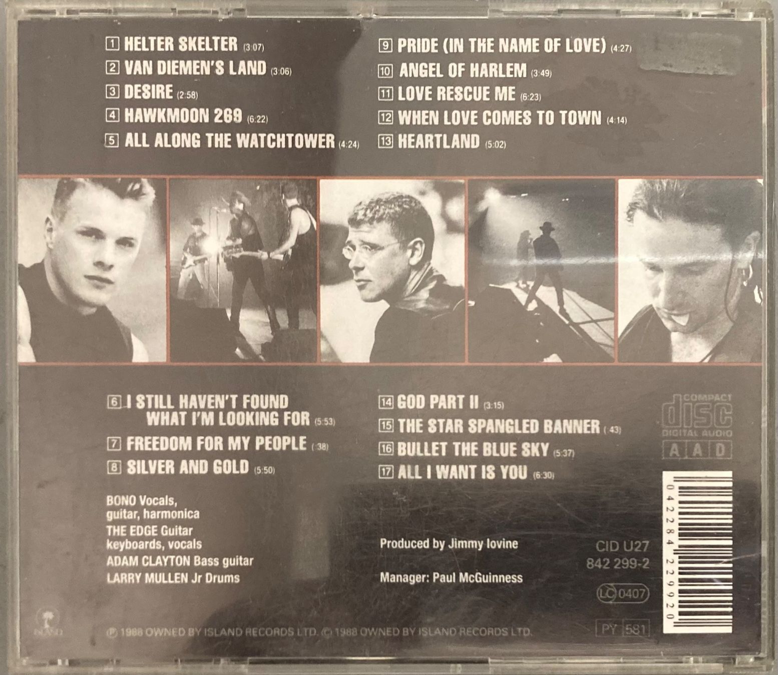 CDs: U2 - RATTLE AND HUM – Gebraucht aus Poliez-Pittet von Newtown-Records 1