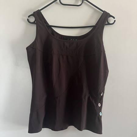 VINTAGE Y2K TOP IN DARK BROWN WITH CORSET LOOK