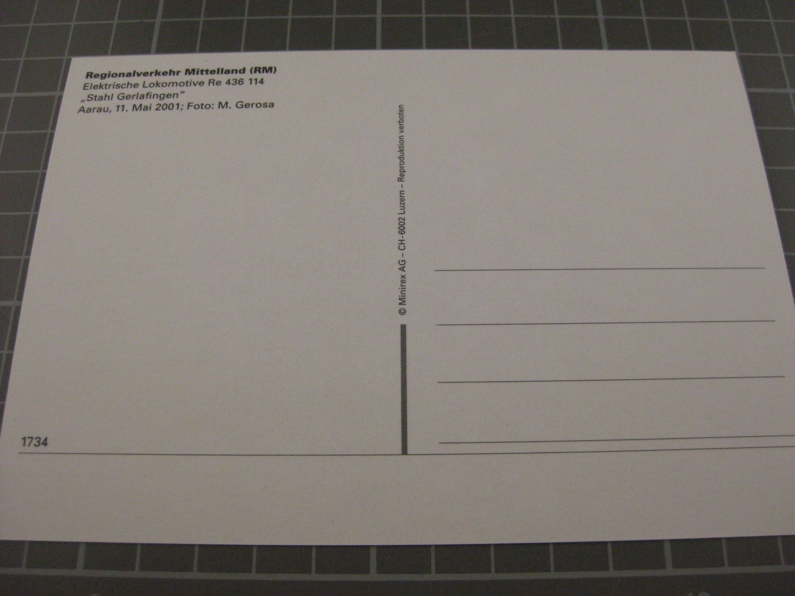 Cartoline postali: RM EBT Lok Stahl Gerlafingen – Usato da Malters venduto da Marosko 1