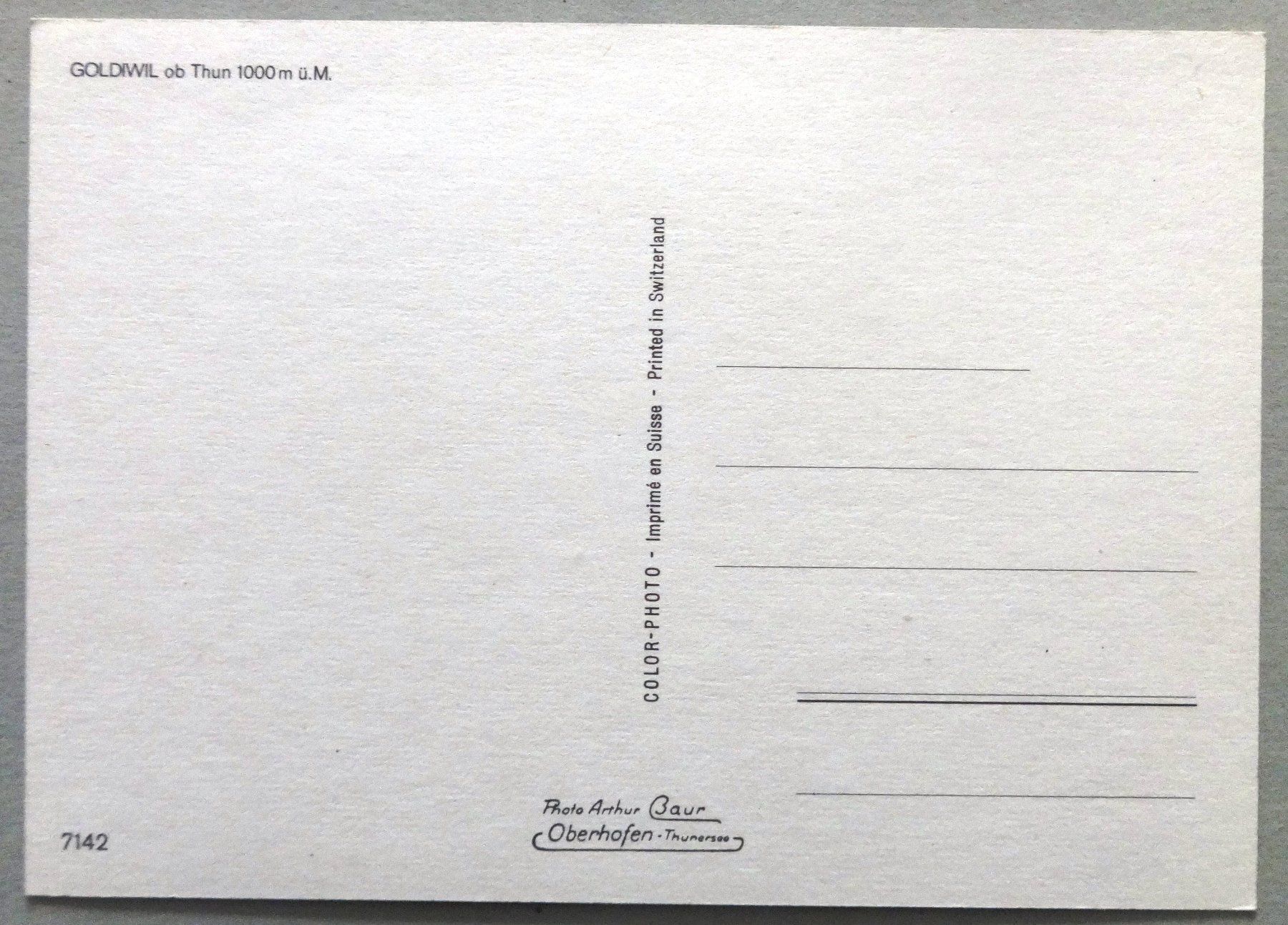 Cartoline postali: Goldiwil ob Thun 1000 m ü.M. – Usato da Fétigny venduto da Billy2miny 1