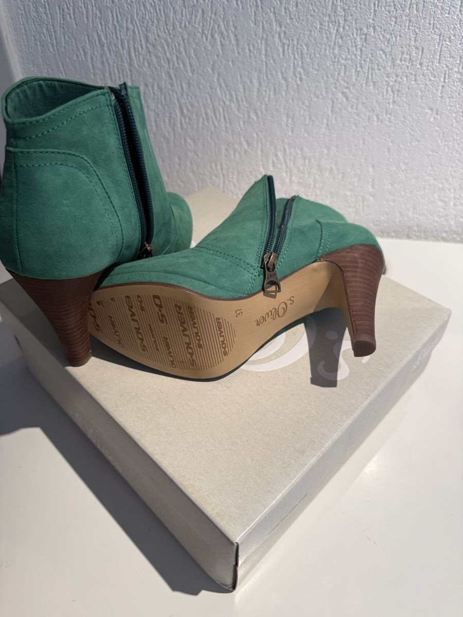 S.Oliver Damenschuhe: S.Oliver Ankle Boots grün Wildleder Gr. 37 – Neu (gemäss Beschreibung) aus Hemmental von val_k2zb 1