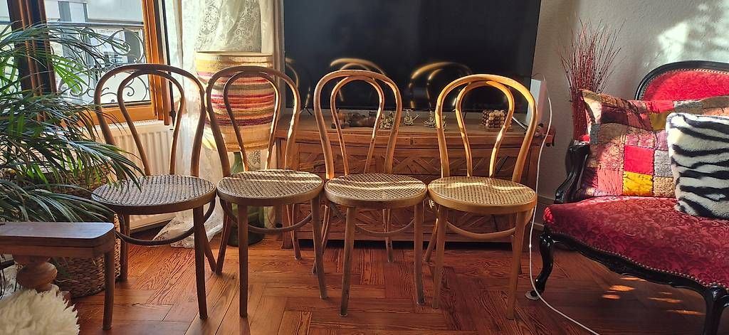 Stühle: 4 chaises de bistrot style Thonet – Gebraucht aus Genève von Celine1202