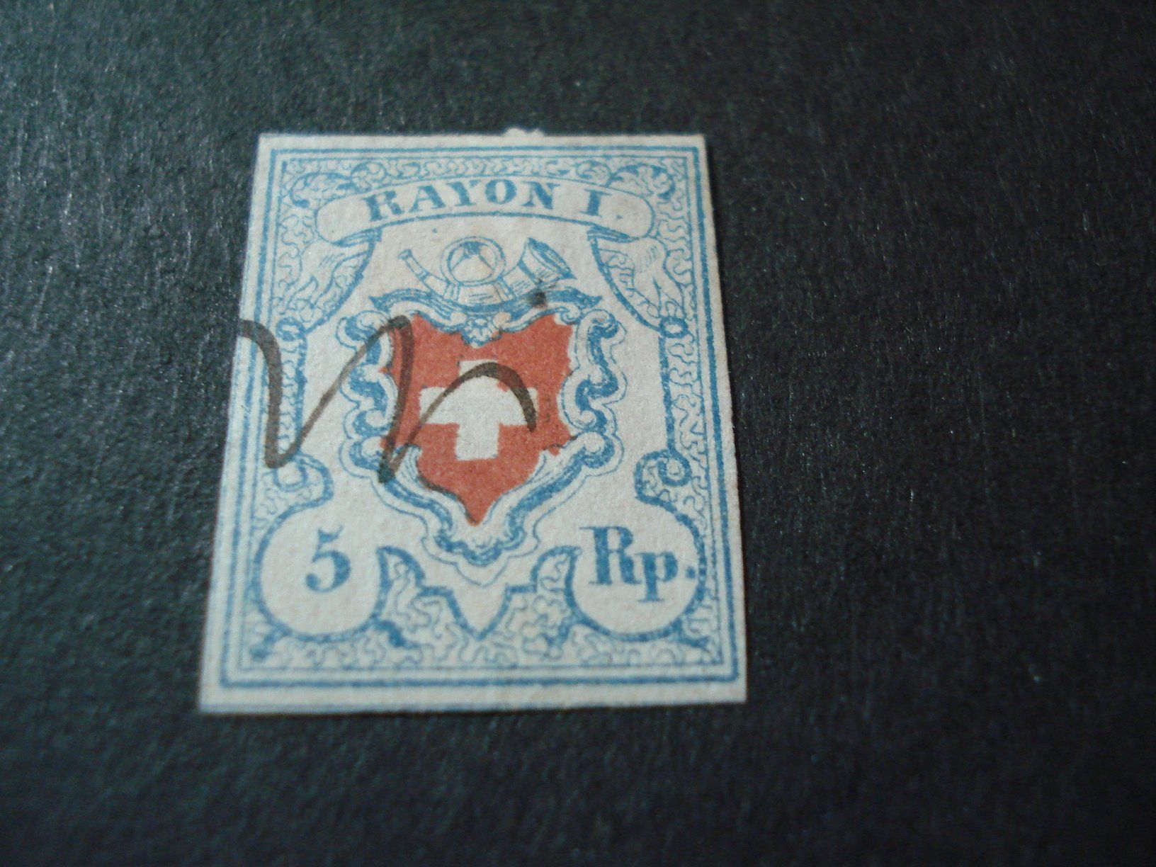 Tous les timbres: Marke Rayon I, Hellblau, Tuschentwertung – D'occasion à Niederwil AG par morostahu