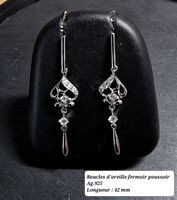 Boucles d'oreilles en argent 925 et zircons