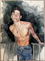 Blue Jeans: Handgemaltes ORIGINAL, signiert