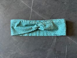 Stirnband Haarband Türkis mit Pünktchen, Top Zustand