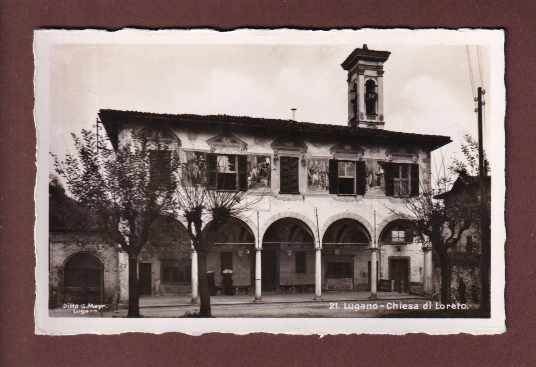 Ansichtskarten: LUGANO - Chiesa di Loreto – Gebraucht aus Pully von nicecards
